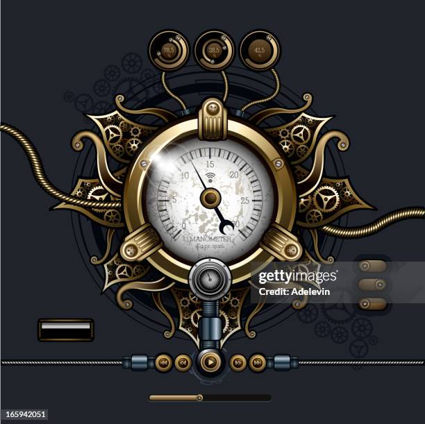 steampunk concept - steampunk stock illustrations