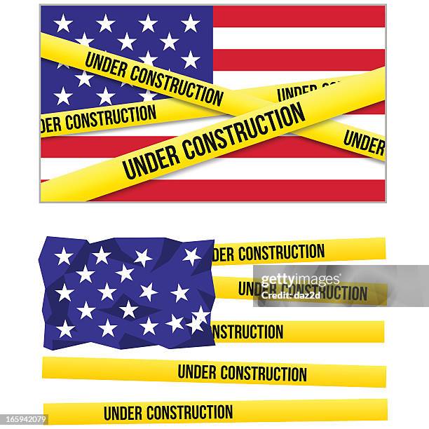 u.s. is under construction - breaking boundaries stock illustrations