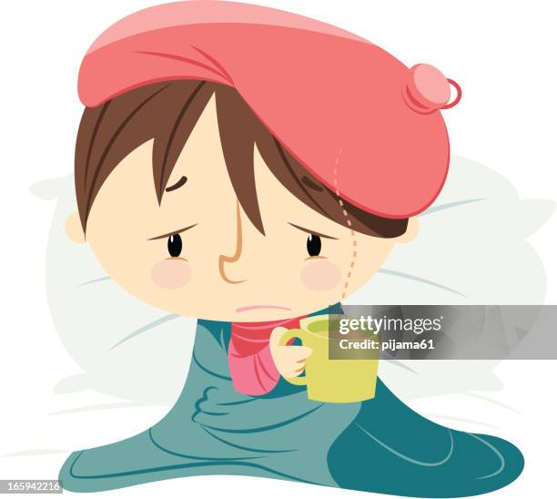 patient - flu virus stock illustrations