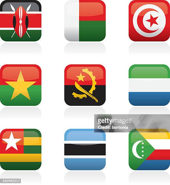 illustrations, cliparts, dessins animés et icônes de boutons de drapeau d'afrique - burkina faso