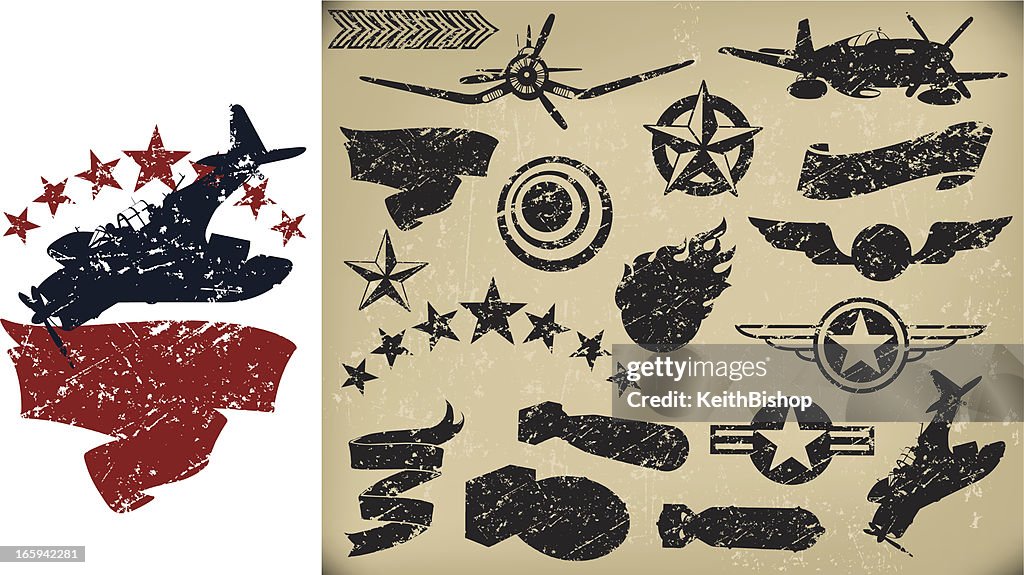 Los aviones, de la Fuerza Aérea de Grunge luchadores, carteles. Las estrellas