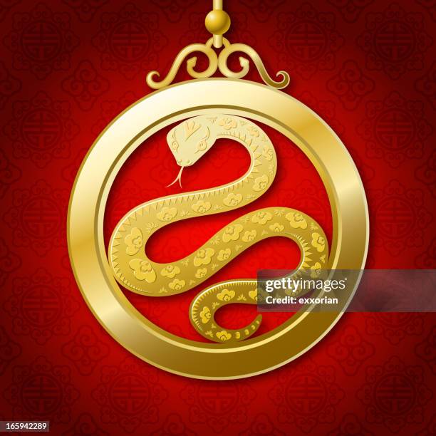chinesisches neujahr snake geldmünze - chinesisches-sternzeichen stock-grafiken, -clipart, -cartoons und -symbole