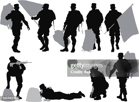 Multiple images of an army soldier Multiple images of an army soldier