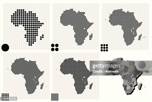 various illustrated maps of africa made out of dots - africa stock illustrations