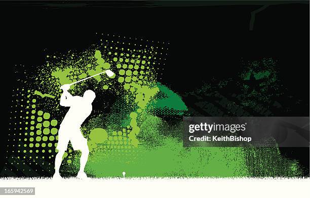 golfer teeing off - golf graphic background - golf background 幅插畫檔、美工圖案、卡通及圖標