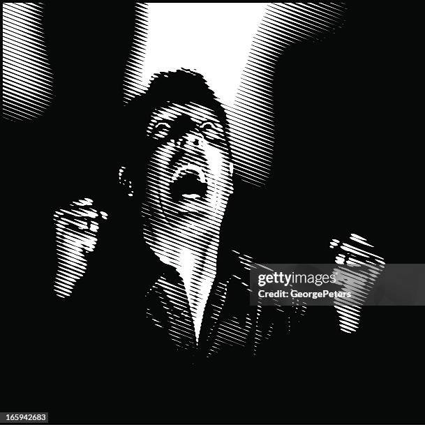 film noir style scream - stranger stock illustrations