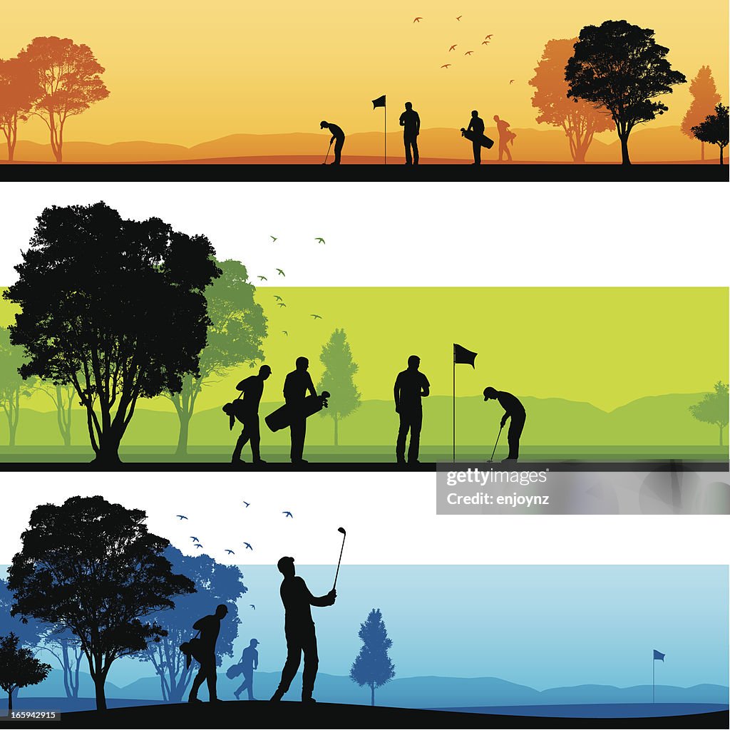 Golf course silhouettes