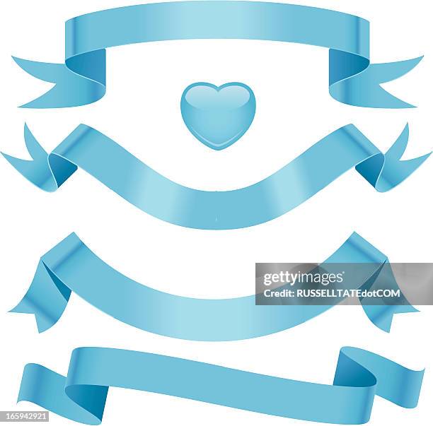 stockillustraties, clipart, cartoons en iconen met baby blue ribbons - flaccid