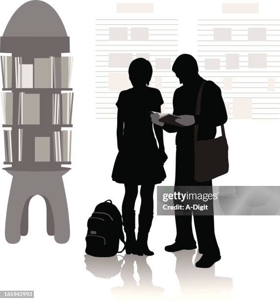 read vector silhouette - two students reading stock illustrations