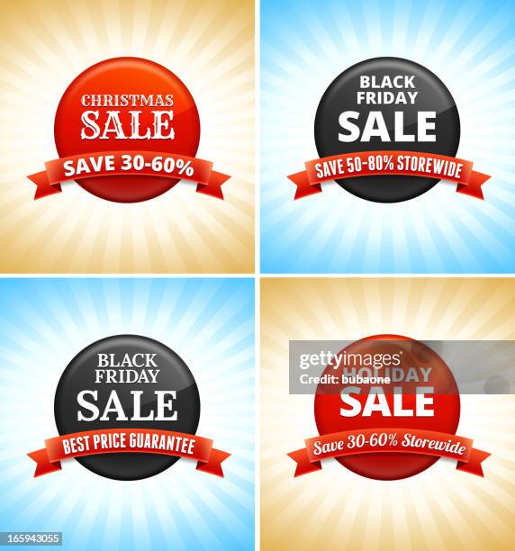 holiday shopping buttons - christmas window shopping stock illustrations