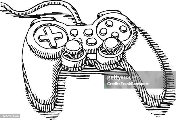 ilustrações, clipart, desenhos animados e ícones de controle de video game desenho - controle de video game