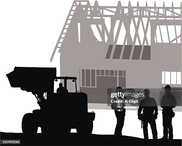 workplanning - construction site and silhouette stock-grafiken, -clipart, -cartoons und -symbole