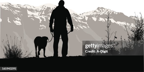 Mountain Walk Vector Silhouette Mountain Walk Vector Silhouette