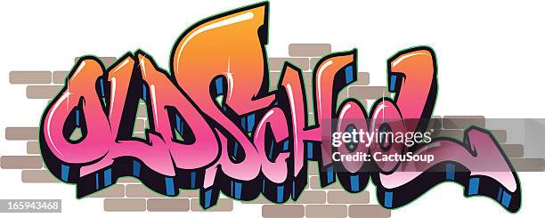 stockillustraties, clipart, cartoons en iconen met old school - 80s font