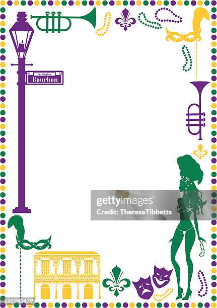 new orleans frame - louisiana vector stock illustrations