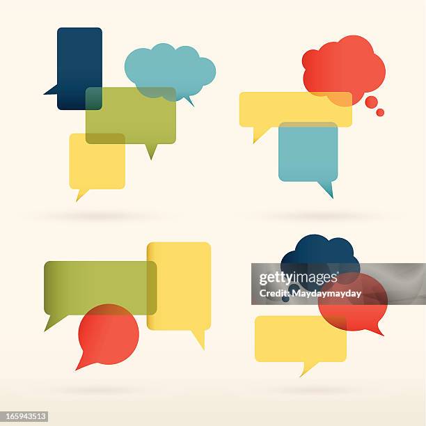 ilustrações de stock, clip art, desenhos animados e ícones de bolhas de discurso colorido - balão de pensamento