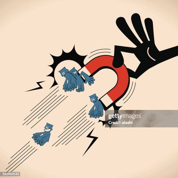 power of attraction - magnet stock illustrations