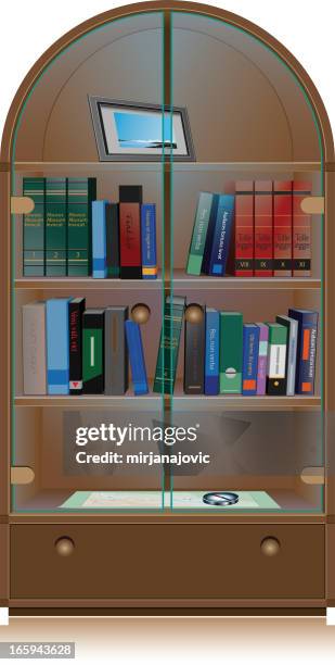 library shelf - book spine stock illustrations