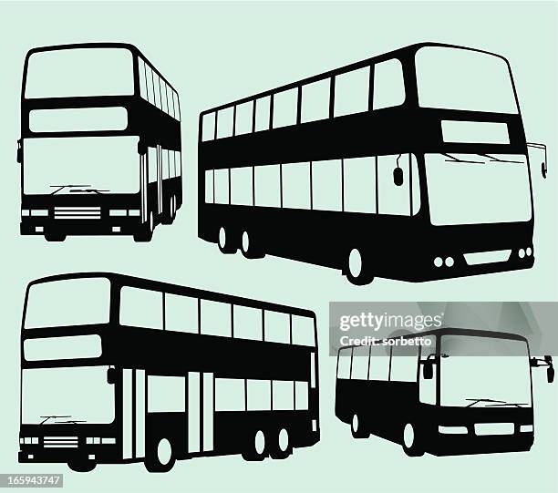 tour bus and double decker - double decker bus icon stock illustrations