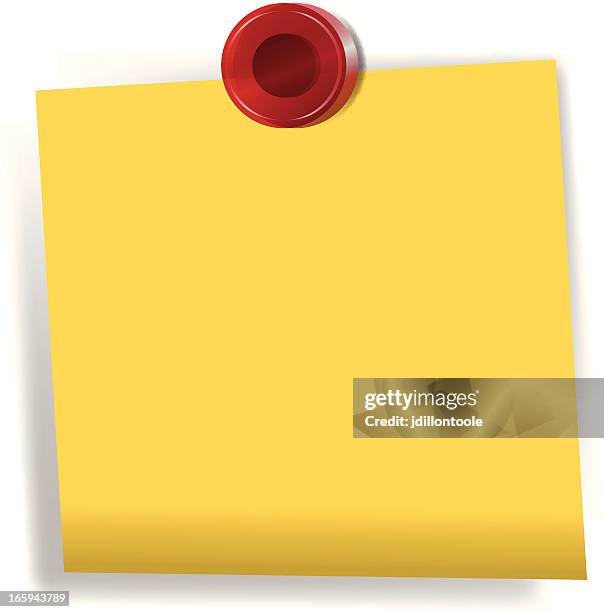 sticky note with magnet - yellow post it notes stock illustrations