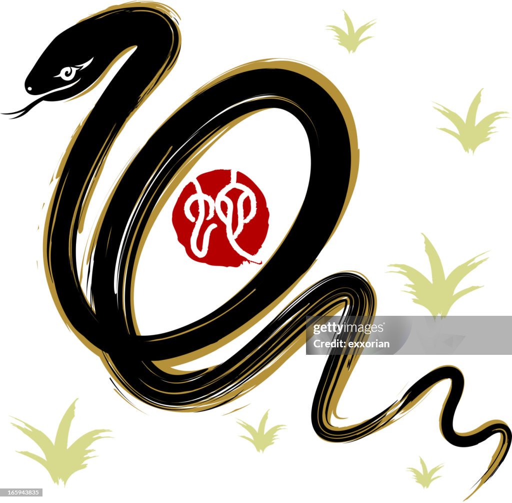Chinese Snake Calligraphy High-Res Vector Graphic - Getty Images