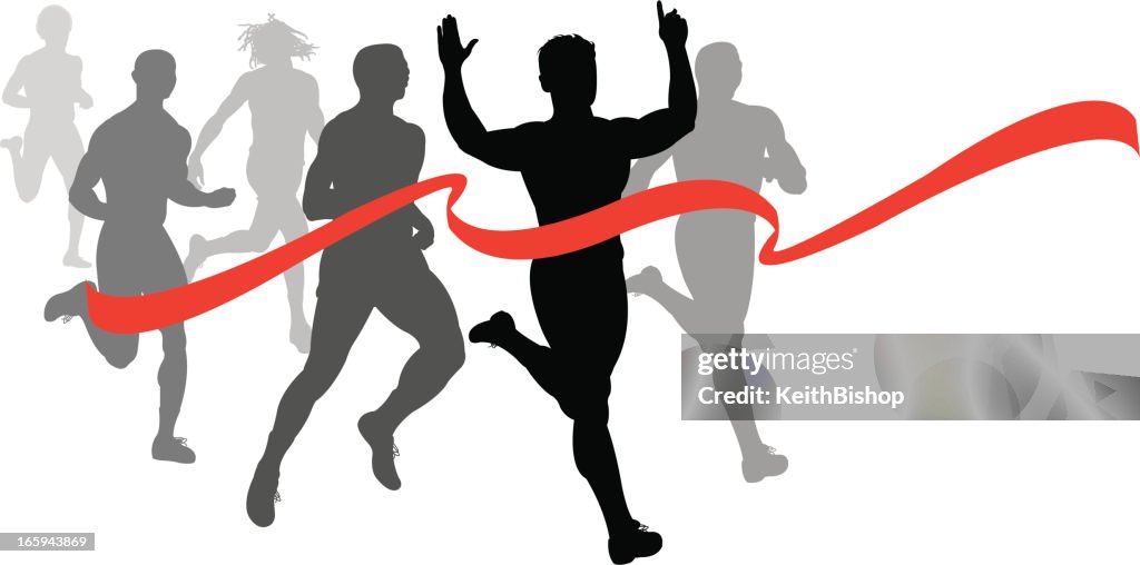 Linha de chegada-Runner de Sprinter Pista e campo de competição