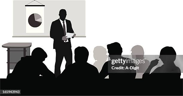 teaching vector silhouette - high school tutor stock illustrations