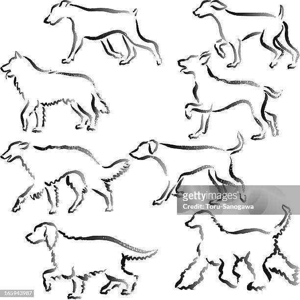 手描きの犬のお散歩 - ダルメシアン点のイラスト素材／クリップアート素材／マンガ素材／アイコン素材