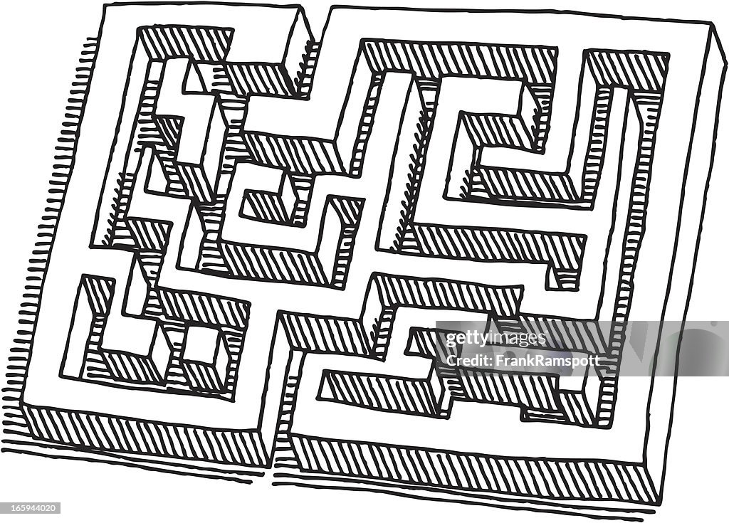 Labyrinth Pictionary Labyrinth Drawing High-Res Vector Graphic - Getty Images