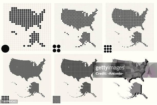 ilustrações de stock, clip art, desenhos animados e ícones de pontilhado mapas de estados unidos em diversas resoluções - us state border