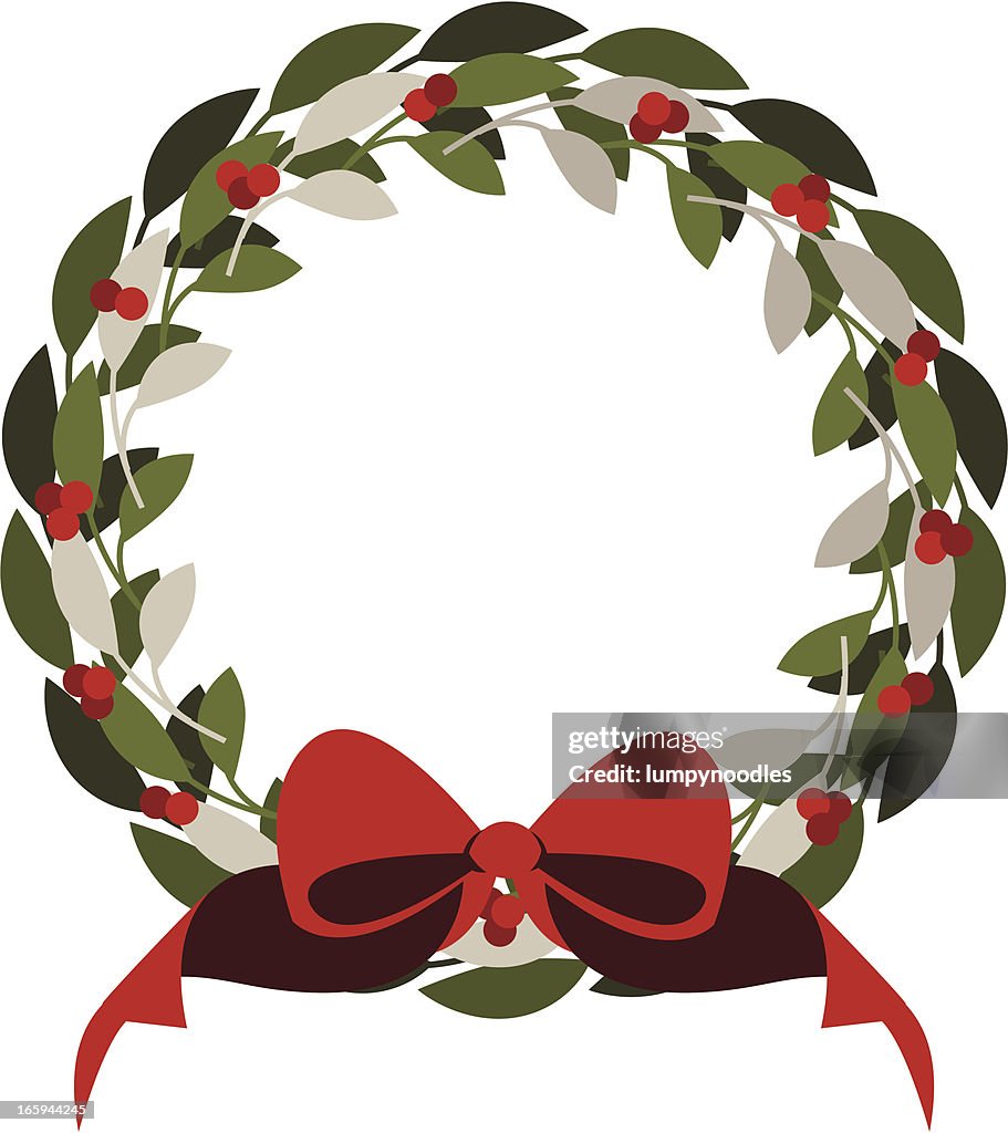 Modern Holly Wreath