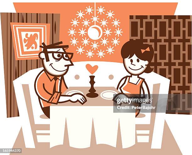 romantic dinner - women meeting lunch stock illustrations