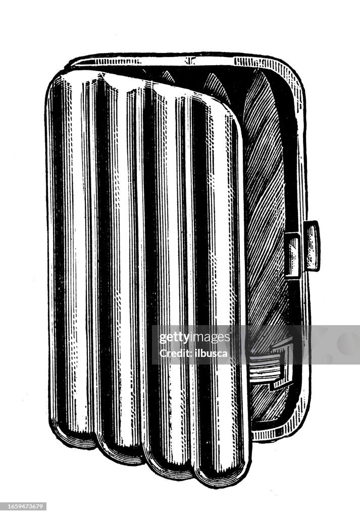 Antique image from British magazine: Cigar case
