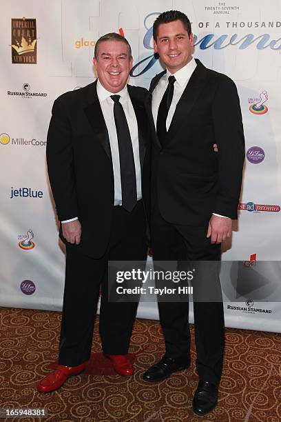 Radio personality Elvis Duran and boyfriend Alex Carr attend the 27th Annual Night Of A Thousand Gowns at the Hilton New York on April 6, 2013 in New...