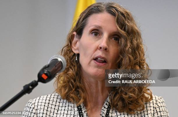 Candice Welsch, Regional Director of the UN Office on Drugs and Crime , speaks during the presentation of the annual report on the monitoring of...