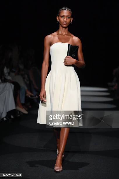 Model on the runway at Altuzarra Spring 2024 Ready To Wear Fashion Show held at the New York Public Library on September 11, 2023 in New York, New...