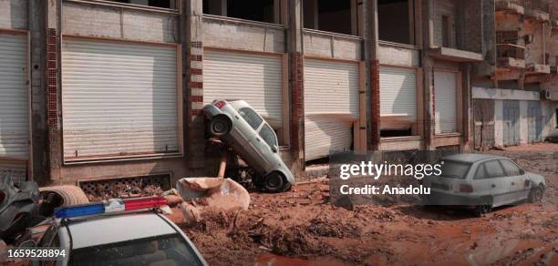 View of devastation in disaster zones after the floods caused by the Storm Daniel ravaged the region, on September 11 in Derna, Libya. The death toll...