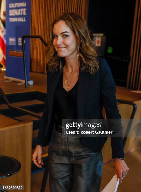 Monterey Park, CA, Friday, September 8, 2023 - Senate candidate Lexi Reese at a town hall hosted by the advocacy group March For Our Lives at East LA...