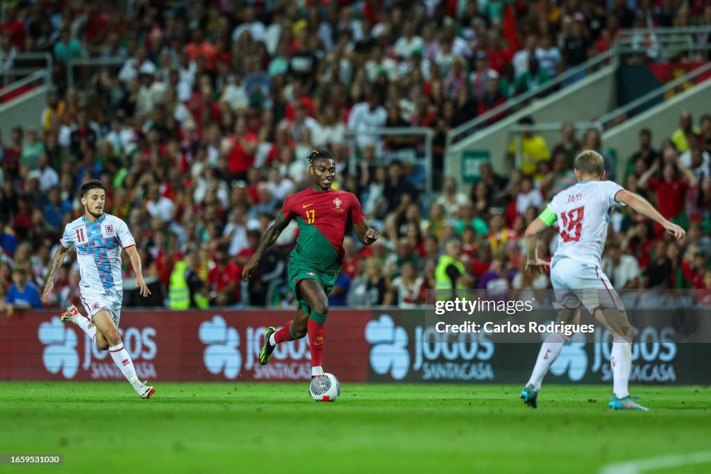 Rafael Leao of Portugal tries to escape Joao Felix of Portugal and News  Photo - Getty Images