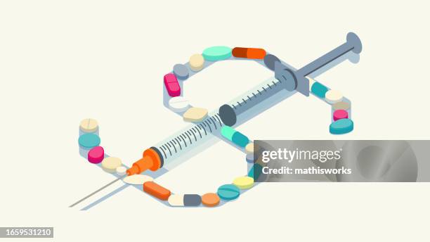 pharmaceutical dollar sign - preventive care stock illustrations