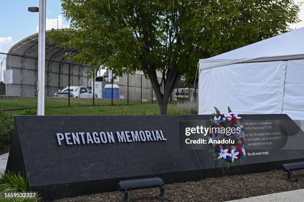 Memorial site for those killed during a memorial service on the 22nd anniversary of the 2001 terrorist attacks at the site where one of four hijacked...