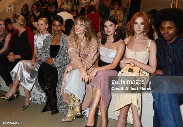 Emma Roberts, Uma Thurman, Naomi Watts, Taylour Paige, Suki Waterhouse, Monica Barbaro and Hari Nef at Tory Burch Spring 2024 Ready To Wear Fashion...