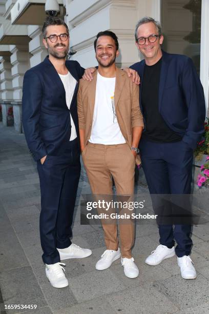 Simon Amberger, Kostja Ullmann and Fabian Wolfart during the New Generations Talents Charity Dinner at Hotel Mandarin Oriental on September 11, 2023...