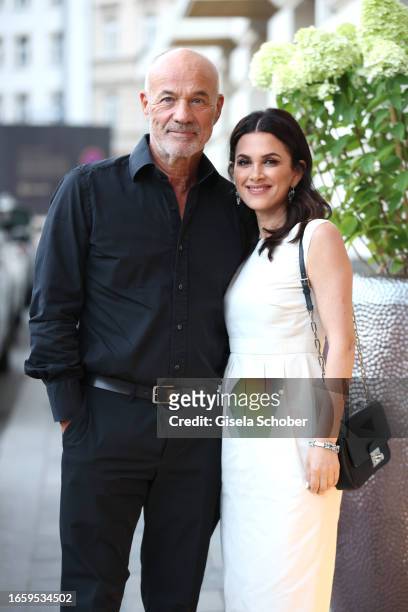 Heiner Lauterbach and his wife Viktoria Lauterbach during the New Generations Talents Charity Dinner at Hotel Mandarin Oriental on September 11, 2023...