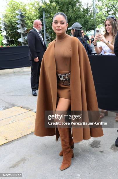 Vanessa Hudgens is seen at the Michael Kors Collection 2024 Runway Show at Domino Park in Brooklyn on September 11, 2023 in New York City.