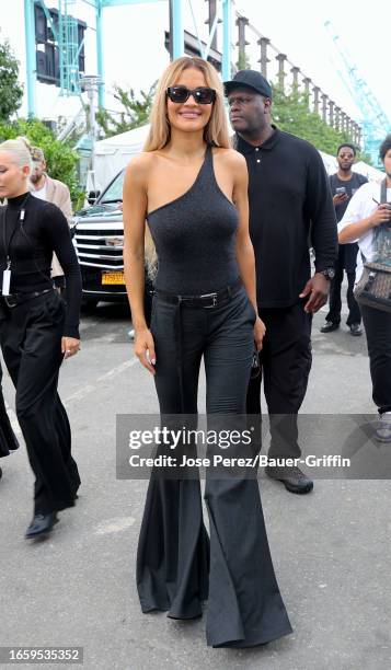 Rita Ora is seen at the Michael Kors Collection 2024 Runway Show at Domino Park in Brooklyn on September 11, 2023 in New York City.