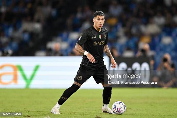 Mathias Olivera of SSC Napoli during the Serie A TIM match between SSC Napoli and SS Lazio at Stadio Diego Armando Maradona on September 02, 2023 in...