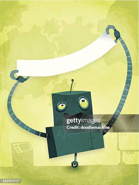 robot message - interactive whiteboard stock illustrations