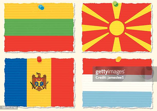 paper flags - lithuania stock illustrations