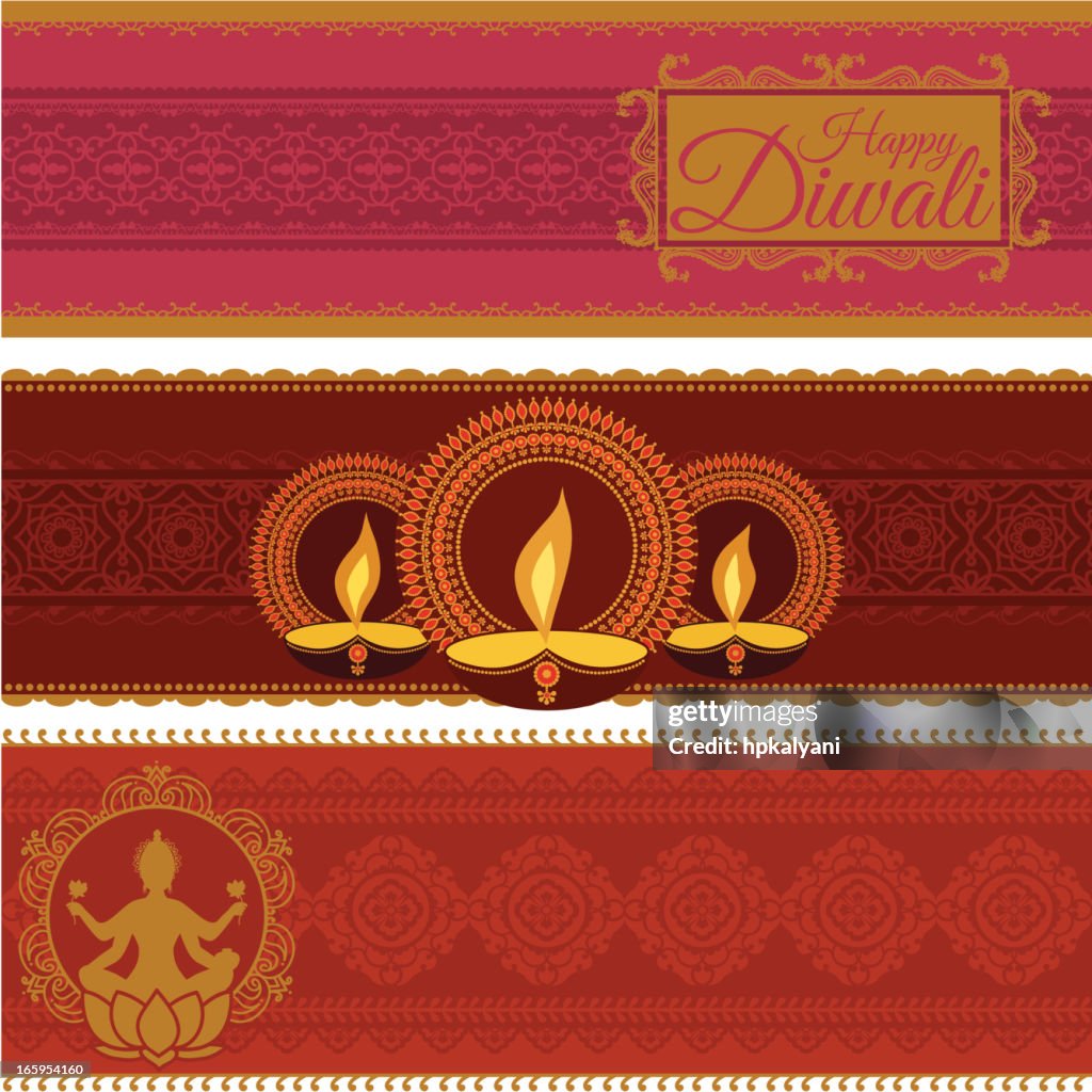 Golden Diwali Banners